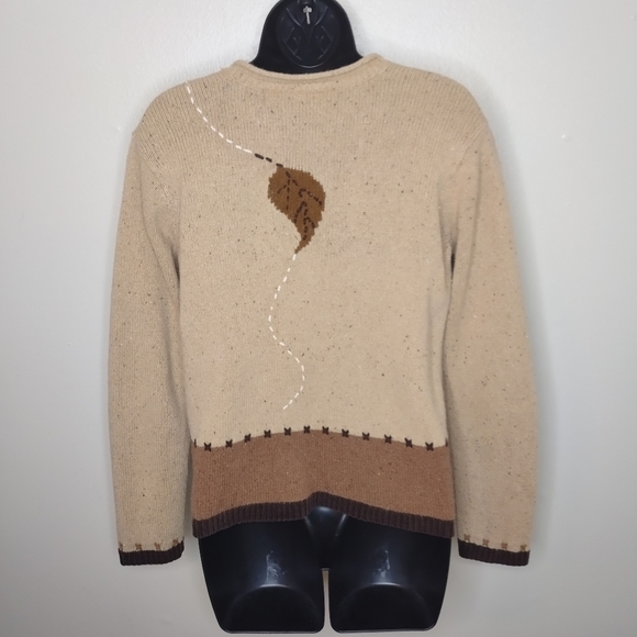 Crazy Horse Liz Claiborne Womens Medium Sweater V-neck Pullover Fall Autumn Silk - Picture 8 of 12